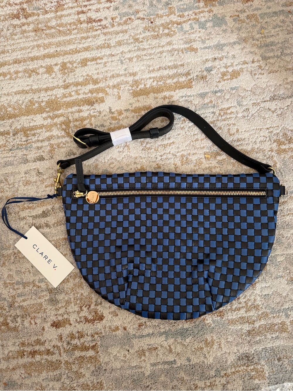 Clare V Grande Fanny Blue Woven NWT - Picture 6 of 7